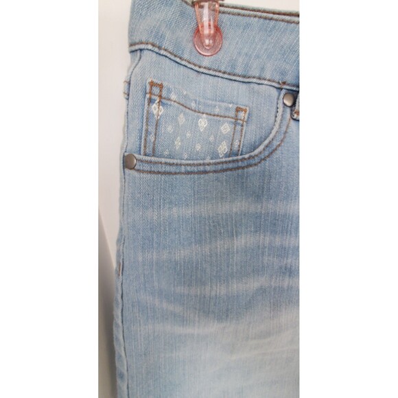 Bit & Bridle Jean Shorts Sz 16 Geometric Design Light Wash Denim Western Cowgirl - Picture 5 of 12